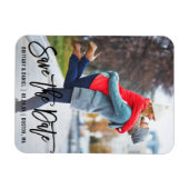 Modernes Foto für Pinselstriche Save the Date B Magnet (Horizontal)