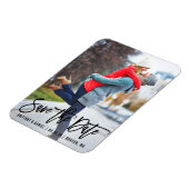 Modernes Foto für Pinselstriche Save the Date B Magnet (Linke Seite)