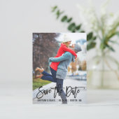 Modernes Foto für Pinselstriche Save the Date B Postkarte (Stehend Vorderseite)