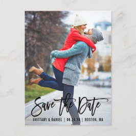 Modernes Foto für Pinselstriche Save the Date B Postkarte