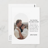 Modernes Foto für Quark Pill Save the Date MCM Sti Postkarte (Vorne/Hinten)