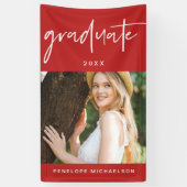 Modernes Foto für Red and White Graduate Script Banner (Vertikal)