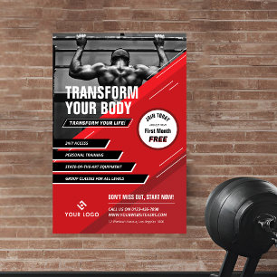 Modernes Foto für Rot und Schwarz-Logo-Marketing Poster