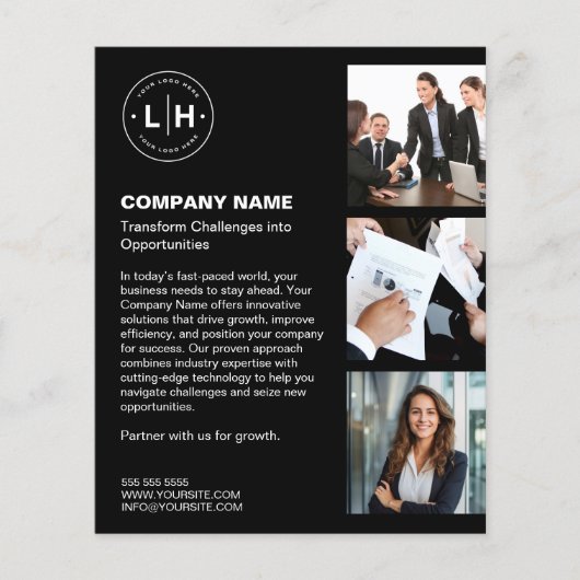 Modernes Foto für Schwarz-Logo Flyer (Vorne)