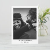 Modernes Foto für Schwarzweiß-Typografie Save The Date (Stehend Vorderseite)