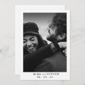 Modernes Foto für Schwarzweiß-Typografie Save The Date (Vorne/Hinten)
