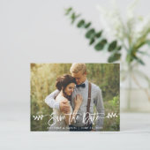 Modernes Foto für Script-Blätter in Pinselform Sav Postkarte (Stehend Vorderseite)