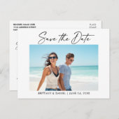 Modernes Foto für Tintenpatronen Save the Date Postkarte (Vorne/Hinten)