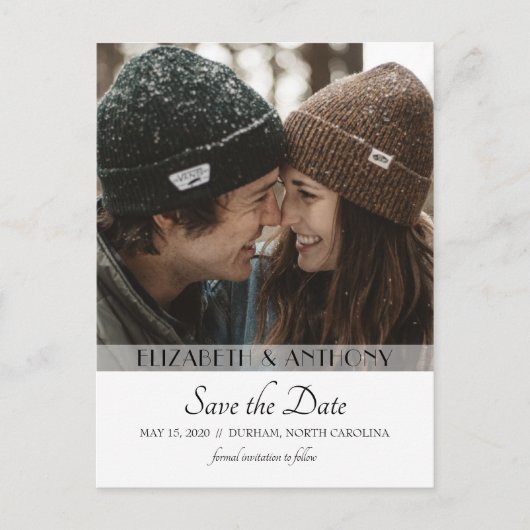 Modernes Foto für Transparenz Save the Date Ankündigungspostkarte (Vorderseite)