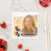 Modernes Foto für Typografie Graduate 2025 Serviette (Beispiel)