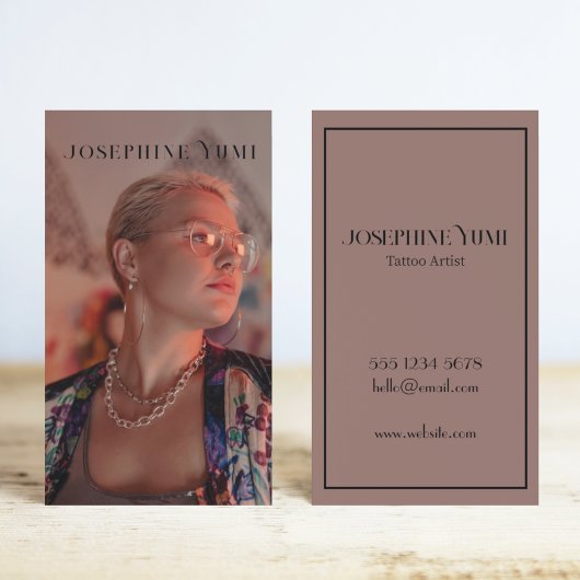 Modernes Foto für vertikale Fotografie Tattoo Arti Visitenkarte