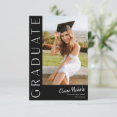 Modernes Foto für vertikale Typografie Abschluss Einladung (Stehend Vorderseite)