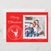Modernes Foto für Weihnachten Briefmarke Rot (Vorderseite)