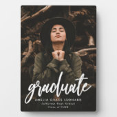 Modernes Foto für White Script-Abschluss Fotoplatte (Vorderseite)