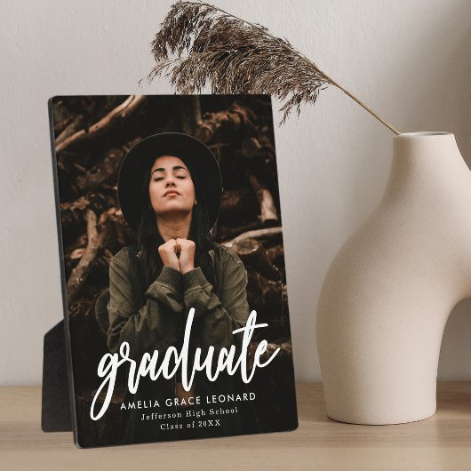 Modernes Foto für White Script-Abschluss Fotoplatte