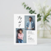 Modernes Foto für zwei Absolventen des DoppelJoint Postkarte (Stehend Vorderseite)