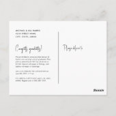 Modernes Foto für zwei Absolventen des DoppelJoint Postkarte (Rückseite)