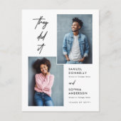 Modernes Foto für zwei Absolventen des DoppelJoint Postkarte (Vorderseite)