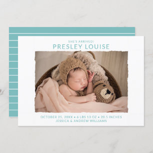 Modernes Foto Geburt Ankündigung