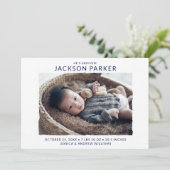 Modernes Foto Geburt Ankündigung (Stehend Vorderseite)