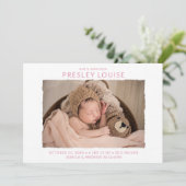 Modernes Foto Geburt Ankündigung (Stehend Vorderseite)