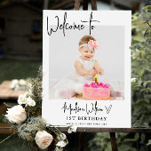 Modernes Foto Geburtstag Begrüßungszeichen Poster