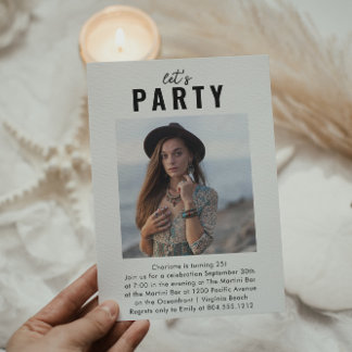 Modernes Foto Geburtstagsparty Einladung