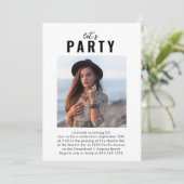 Modernes Foto Geburtstagsparty Einladung (Stehend Vorderseite)