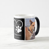 Modernes Foto Gedächtnis für Haustiere Herz Schwar Verwandlungstasse (VorderseiteRechts)