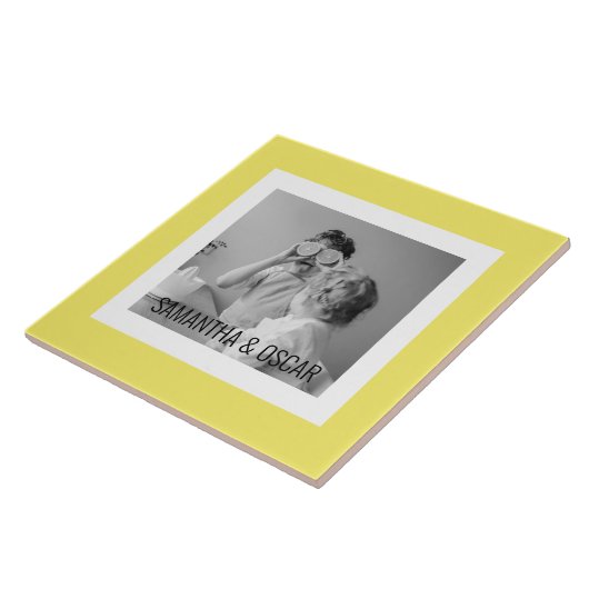 Modernes Foto Gelb Einfach Liebliches Geschenk Fliese (Seite)