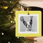 Modernes Foto Gelb Einfach Liebliches Geschenk Keramikornament<br><div class="desc">Modernes Foto Gelb Einfach Liebliches Geschenk</div>