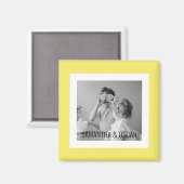 Modernes Foto Gelb Einfach Liebliches Geschenk Magnet (Vorderseite/Rückseite)