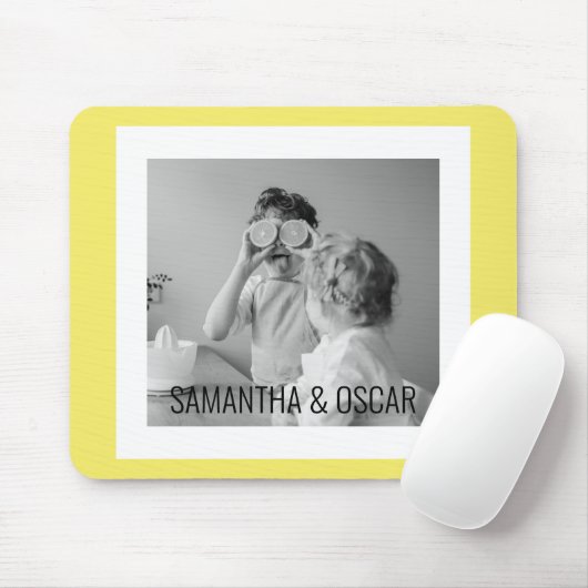 Modernes Foto Gelb Einfach Liebliches Geschenk Mousepad (Mit Mouse)