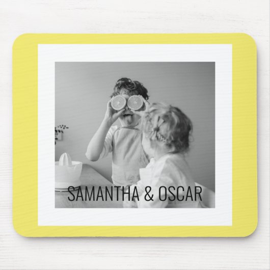 Modernes Foto Gelb Einfach Liebliches Geschenk Mousepad (Vorne)