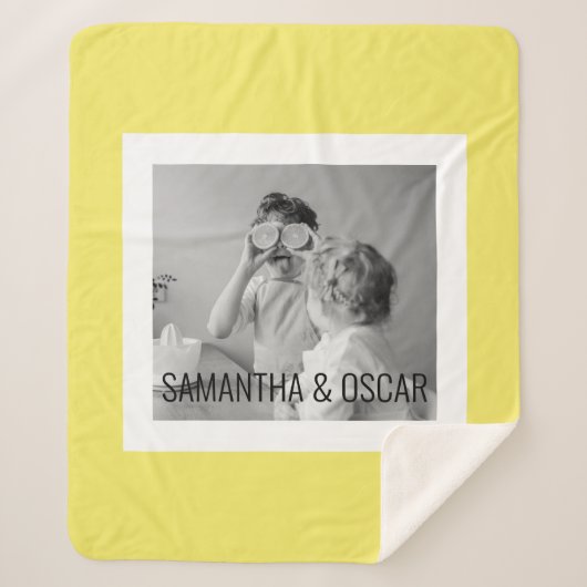 Modernes Foto Gelb Einfach Liebliches Geschenk Sherpadecke (Vorderseite)