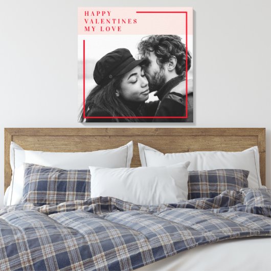 Modernes Foto | Geschenk von Rot und Rosa Leinwanddruck (Insitu (Schlafzimmer))