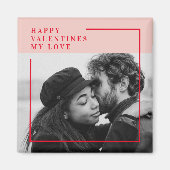 Modernes Foto | Geschenk von Rot und Rosa Magnet (Vorne)