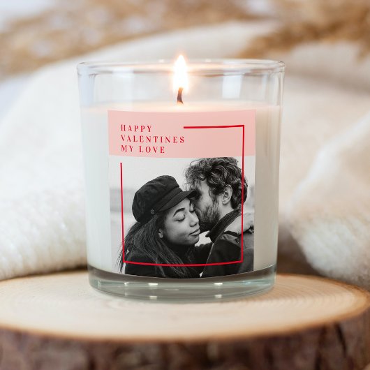 Modernes Foto | Geschenk von Rot und Rosa Quadratischer Aufkleber