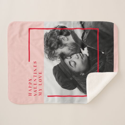 Modernes Foto | Geschenk von Rot und Rosa Sherpadecke (Vorderseite (Horizontal))