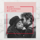 Modernes Foto | Geschenk von Rot und Rosa Weinetikett (Einzelnes Label)