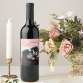 Modernes Foto | Geschenk von Rot und Rosa Weinetikett