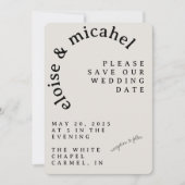 Modernes Foto-Gitter mit fett Serif Save the Date Einladung (Vorderseite)