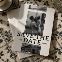 Modernes Foto-Gitter mit fett Serif Save the Date