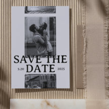 Modernes Foto-Gitter mit fett Serif Save the Date