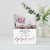 Modernes Foto Godmutter Vorschlag Einladung (Stehend Vorderseite)