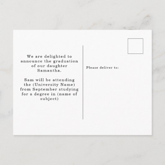 Modernes Foto Gold Blue 2025 Abschluss Ankündigungspostkarte (Rückseite)