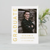 Modernes Foto Gold Foil Abschluss Ankündigung (Stehend vorne)