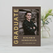 Modernes Foto Gold Foil Abschluss Ankündigung (Stehend vorne)