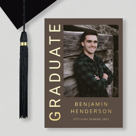 Modernes Foto Gold Foil Abschluss Ankündigung