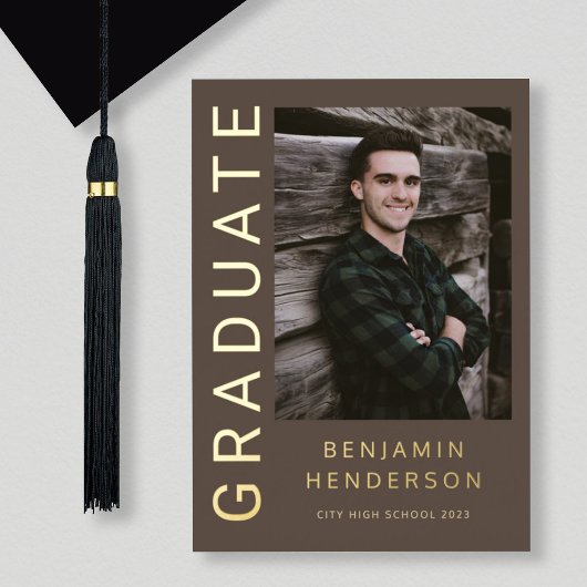 Modernes Foto Gold Foil Abschluss Ankündigung